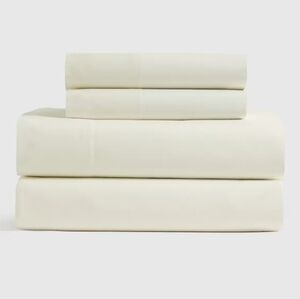 Quince Organic Cotton King Sheet Set In Cream NEW